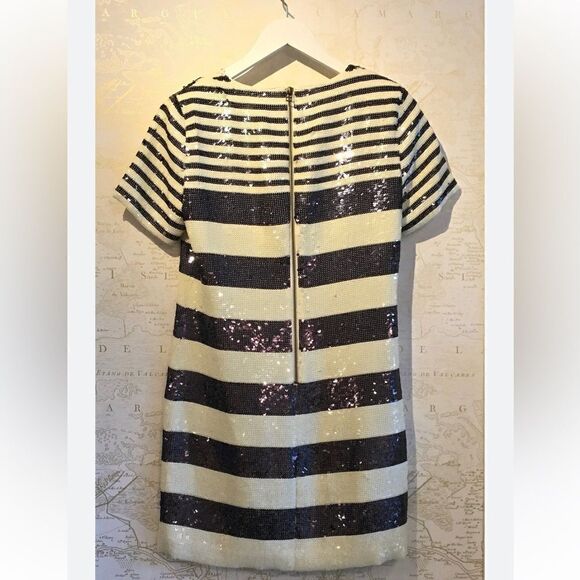NWT VERONICA BEARD EVAN SEQUIN STRIPE TEE SHIRT DRESS Size 2 - Picture 7 of 16